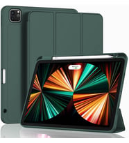 Apple iPad Pro 11 1/2/3/4. Nesil Kılıf Pen Charge Kalem Bölmeli 2018-2023 (Koyu Yeşil)