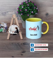 Avukat Kupa Bardak Beyaz ve Fotoğraflı Ahşap Anahtarlık Hediye (Model 7)