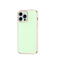 Apple iPhone 12 Pro Kılıf Zore Bark Kenarları Altın Renk Kılıf (Yeşil)