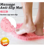 Vantuzlu Banyo Fırçası Masaj Pedi Sırt Ayak Kesesi Yıkama Aleti Lifi Sırt Ayak Masaj Pedi Banyo İçin (Pembe)