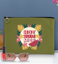 BK Gİft Yaz Temalı-8 Astarlı Portföy Çanta 30x21cm(12 Renk Seçeneği), Baskılı El Çantası, Organizer Çanta (Yeşil)