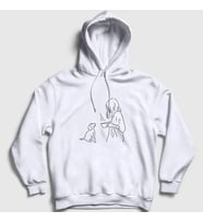 Presmono Unisex Beyaz Dog And Coffee Köpek Kapüşonlu Sweatshirt 286053tt (Beyaz)