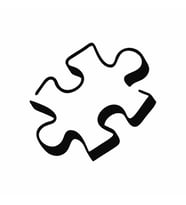 Puzzle Araba Stickeri siyah 15x14 CM (Siyah)