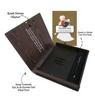 Kişiye Özel Kitap Ajanda Kalem Seti (Kitap Formunda Ahşap Kutulu) (Model 8)