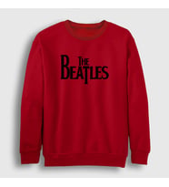Presmono Unisex Beyaz Logo The Beatles Sweatshirt 114839tt (Kırmızı)