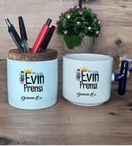Evin Prensi Hediye Sepeti Kupa Bardak T Kulplu, Kalemlik Hediyeleri Erkek Kardeşe Abiye Çocuğa Doğum Günü Hediyesi (Model 2)