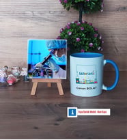 Laborant Fotoğraflı Dekoratif Taş, Kupa Bardak Beyaz Hediye (Model 4)