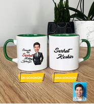 Kişiye Özel Karikatürlü Kolay Yetişmiyor Hediye Kupa Bardak Erkek Sevgiliye Abiye Babaya Doğum Günü Hediyesi (Yeşil)