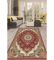 Dijital Kaymaz Taban Yıkanabilir Modern Renkli Salon Halısı Mutfak Halısı Yolluk ND-HT-77 (Kırmızı)