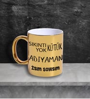 Adıyaman Temalı Kişiye Özel İsim ve/veya Fotoğraflı Kupa Bardak No:X025-02 (Gold)