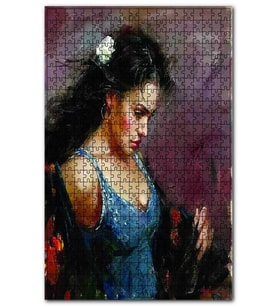 Cakapuzzle Mavi Elbiseli Çingene Kızı Puzzle Yapboz MDF (Ahşap) (500 Parça)