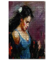 Cakapuzzle Mavi Elbiseli Çingene Kızı Puzzle Yapboz MDF (Ahşap) (500 Parça)