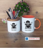 Erkek Kuaförü Kalemlik, Kupa Bardak T Kişiye Özel Hediye (Model 13)