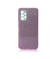 Galaxy A72 Kılıf Simli Renkli Silikon (Mor)