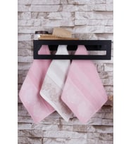 %100 Pamuk 3'lü 40x50 Misafir Havlu Seti (Pembe)