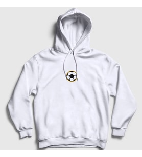 Presmono Unisex Beyaz Logo Soccer Ball Futbol Topu Kapüşonlu Sweatshirt 419380tt (Beyaz)