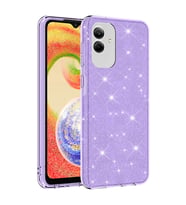 Galaxy A04 Kılıf Zore Shining Simli Silikon Kılıf (Mor)