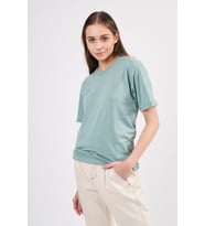 Nare Giyim Siyah Pamuklu Basic Kadın T-shirt (Çağla Yeşili)