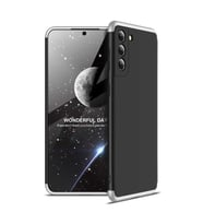 Samsung Galaxy S21 Plus Kılıf 3 Parça Slim Sert Silikon Kapak AYS (Siyah-Gri)