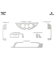 Meriç® Nissan Note Ön Torpido Kaplama Maun 8 Parça 2006-2011 (Alüminyum)