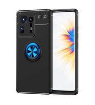 Xiaomi Mi Mix 4 Kılıf Yüzüklü Magnetli Ravel Case (Siyah-Mavi)