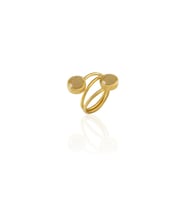 Kadir Jewellery 22 Ayar Altın Kaplama Zirkon Taşlı Ayarlanabilir Renkli Taşlı Yüzük (Turuncu)