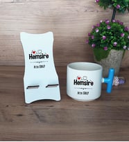 Hemşire Hediye Sepeti Kupa Bardak T Kulplu ve Ahşap Telefon Standı Tıp Bayramı Hemşireler Günü Hediyesi (Model 3)