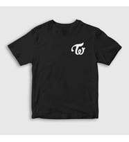 Presmono Unisex Çocuk Beyaz Logo K-Pop Twice T-Shirt 280560tt (Siyah)
