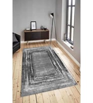 Dijital Baskılı Yıkanabilir Kaymaz Modern Renkli Salon Halısı Mutfak Halısı Yolluk ND-HY-1296 (Gri)
