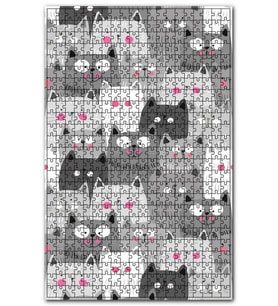 Cakapuzzle Animasyonlu Kedi Yavruları Görseli Puzzle Yapboz MDF (Ahşap) (500 Parça)