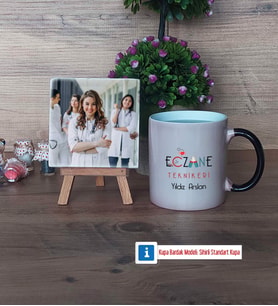 Eczane Teknikeri Fotoğraflı Dekoratif Taş, Kupa Bardak Beyaz Hediye (Model 9)