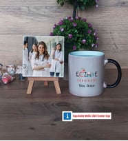 Eczane Teknikeri Fotoğraflı Dekoratif Taş, Kupa Bardak Beyaz Hediye (Model 9)