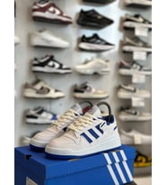 Premium Beyaz Sneaker - Klasik Tasarım Günlük Spor Ayakkabı (Beyaz - Mavi) (Beyaz-Mavi)