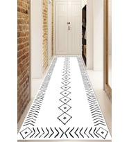 Dijital Baskılı Kaymaz Taban Yıkanabilir Modern Yolluk Ve Koridor Halısı NDU-SD-540 (Beyaz)