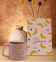 BK Gift Kişiye Özel İsimli Pembe Sert Kapaklı Defter ve Middle Kupa Seti, Arkadaşa Hediye, Yeni İş Hediyesi, Doğum Günü Hediyesi-1 (Model 4)