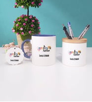 Veteriner Hekim Kupa Bardak Kırmızı Kalemlik ve Anahtarlık (Model 2)