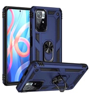 Xiaomi Poco M4 Pro 5G Kılıf Yüzüklü Zırh Tank Vega (Mavi)