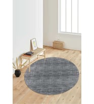 Dijital Baskılı Kaymaz Taban Yıkanabilir Yuvarlak Salon Halısı Koridor Halısı Paspas NDY-HY-1251 (Gri)