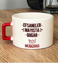 Kişiye Özel Efsaneler Mayısta Doğar Hediye Lüks Fincan Doğum Günü Hediyesi (Kırmızı)