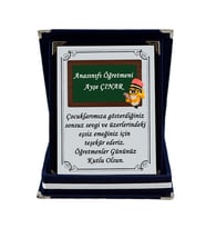 Öğretmenler Günü Hediyesi Unvan ve İsimli Plaket (Lacivert)