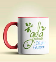 Kişiye Özel Gıda Mühendisi 2 Tasarımlı Turuncu Kupa Bardak (Kırmızı)