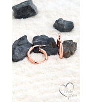 HALKA KÜPE ORTA BOY GOLD - ROSE VE GÜMÜŞ RENK 925 AYAR GÜMÜŞ KÜPE (Rose)