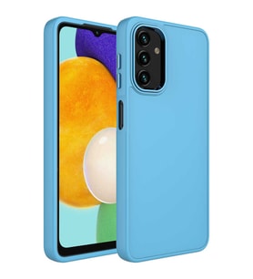 Galaxy A13 4G Kılıf Zore Luna Dışı Soft Yumuşak İçi Kadife Kılıf (Buz Mavisi)