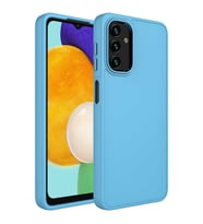Galaxy A13 4G Kılıf Zore Luna Dışı Soft Yumuşak İçi Kadife Kılıf (Buz Mavisi)