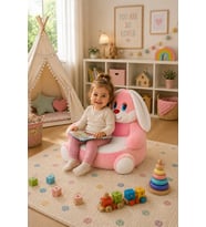Özgüner Oyuncak Tavşan Peluş Bebek - Çocuk Koltuğu %100 Yerli (Pembe)