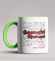 Kişiye Özel Geometri Öğretmeni Tasarımlı Siyah Renk Kupa Bardak 4 (Yeşil)