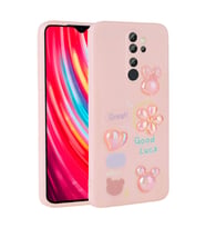 Xiaomi Redmi Note 8 Pro Kılıf Kabartma Figürlü Parlak Toys Silikon Kılıf (Pembe)