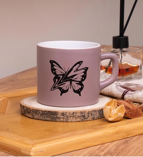 Butterfly  Tasarımlı Renkli Nescafe Fincanları 220 ML (Sütlü Kahve)