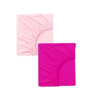 2 Adet 50 x 90 x 10 cm Anne Yanı Lastikli Penye Kumaş Bebek Çarşafı (Fuşya-Pembe)