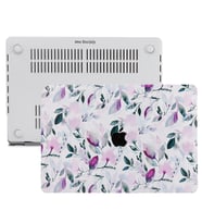 MacBook Pro Kılıf HardCase A1706 1708 1989 2159 2251 A2289 A2338 Kılıf Flower03 (Siyah-Krem)